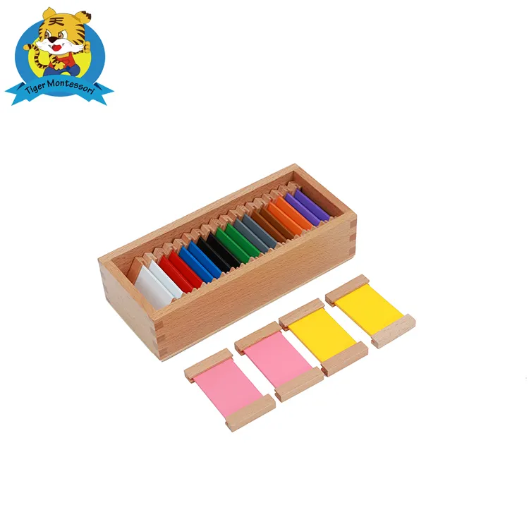 Ahşap eğitici oyuncak Montessori Materyalleri AMI standart Renkli Tabletler (2nd Kutu) anaokulu için