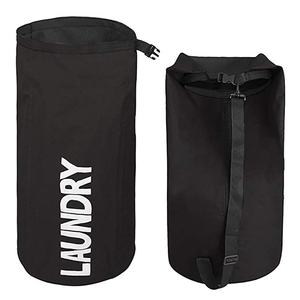 Sac à linge à bandoulière pratique extra large sac de rangement en nylon durable pour vêtements sales avec fermeture à boucle pour College Dor, - Product Image 1
