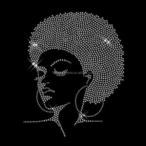 Fille Afro rose Sexy de haute qualité avec transfert de <span class=keywords><strong>strass</strong></span> de <span class=keywords><strong>cheveux</strong></span> noirs pour vêtements taille 10" - Product Image 5