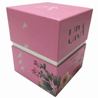 Caja de regalo de papel de vela de cristal, embalaje con tapa con logotipo personalizado colorido