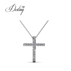 Daisini hermosa <span class=keywords><strong>gargantilla</strong></span> colgante transversal adornado con cristales de <span class=keywords><strong>Swarovski</strong></span> joyería plata esterlina/Collar de moda de latón - Product Image 1