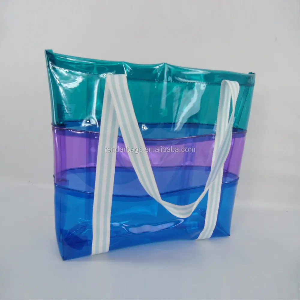 Wholesale Transparent Vinyl PVC Beach Tote Bag Handbag