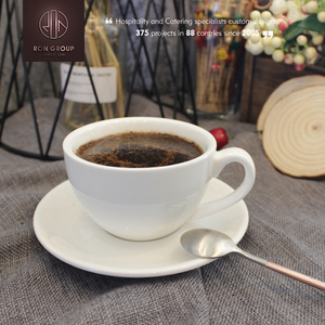 Set di Tazze in <span class=keywords><strong>Porcellana</strong></span> Bianca con Logo Personalizzato per Cappuccino, Espresso, <span class=keywords><strong>Caffè</strong></span> Etiope e Tè al Latte - Product Image 1