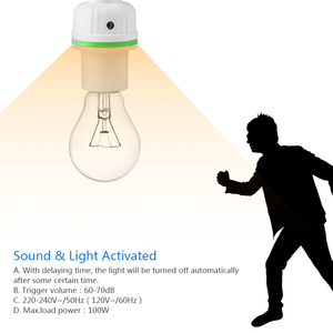 Casa inteligente <span class=keywords><strong>luz</strong></span> de la noche con base socket sostenedor de la lámpara del sensor - Product Image 6