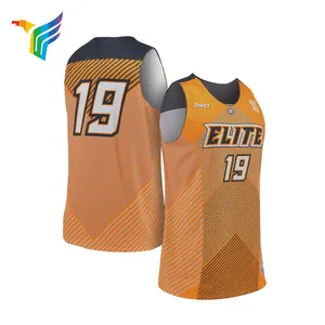 Nieuwste Basketbal Jersey Zwart En Geel Design Groothandel Jeugd Basketbal Uniformen Zwart En Oranje Basketbal Jersey