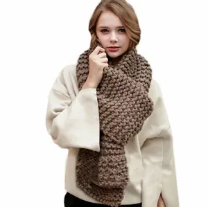 Gli uomini di colore solido di Inverno di Spessore Cable Knit Wrap Chunky Sciarpa Calda di Tutti I Colori