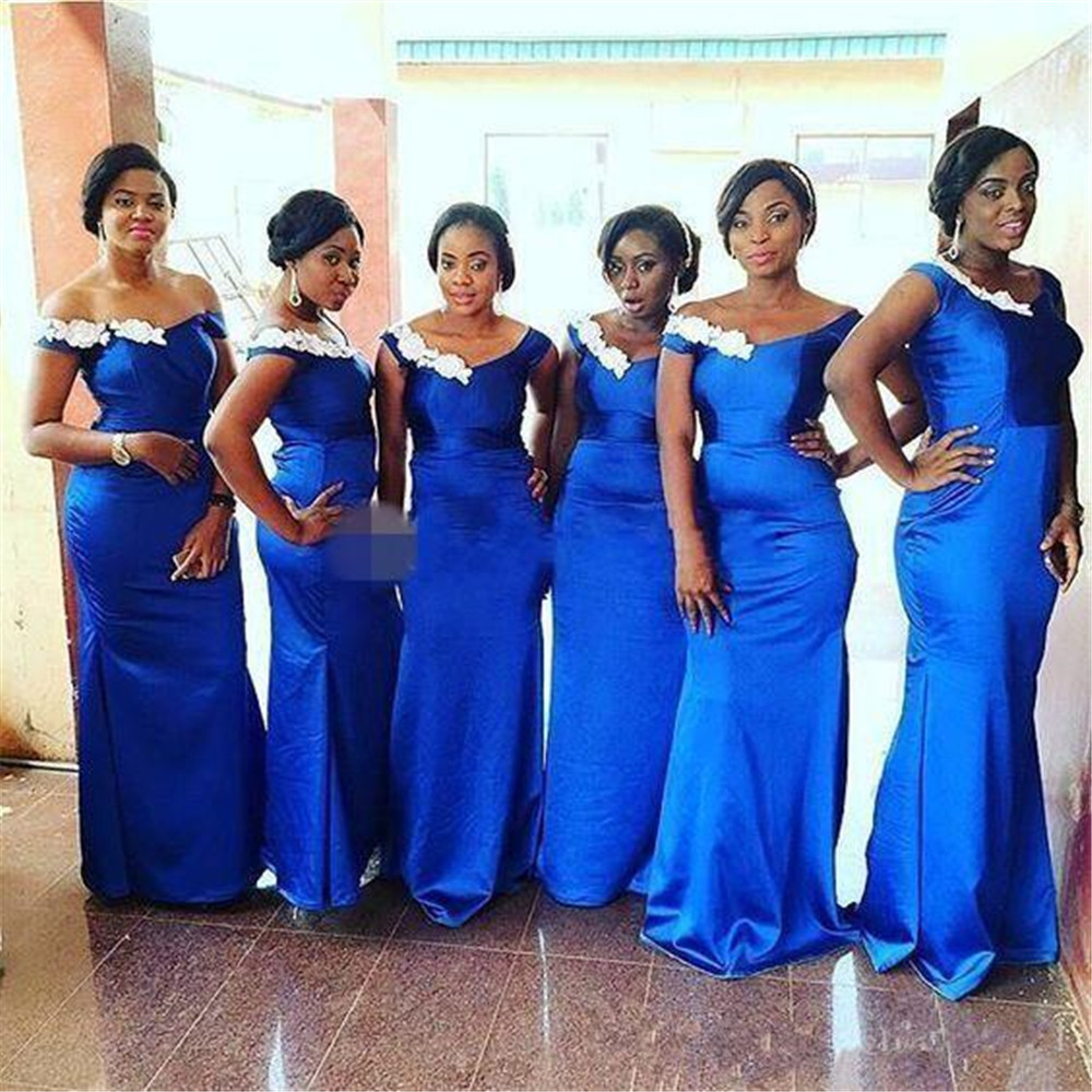 Navy Blue and Pink Bridesmaid Dresses