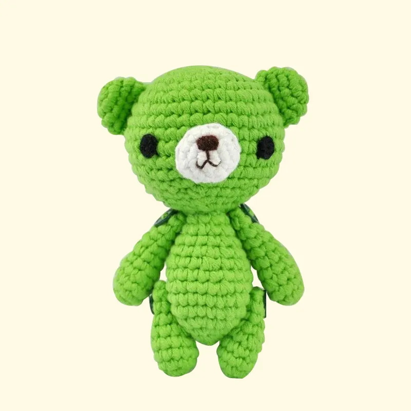 Wholesale soft baby toy stuffed knitted teddy bear crochet animal doll