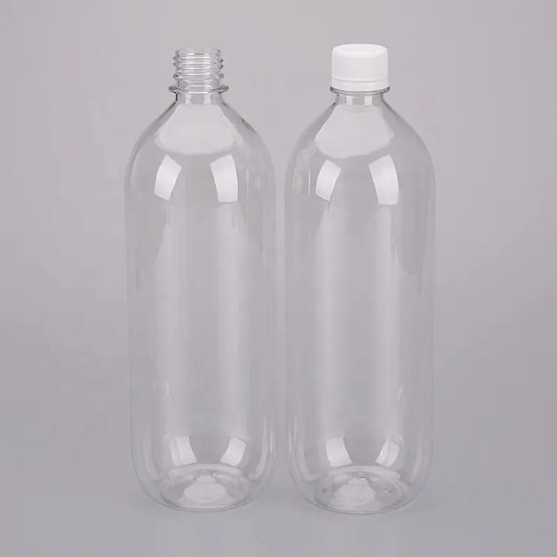 פלסטיק מיץ בקבוקי 32 oz עם מכסה שקוף PET פלסטיק ריק 28mm בקבוק אריזת הדפסת מסך מותאם אישית