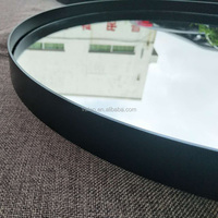 Miroir mural rond en alliage d'aluminium doré pour projets hôteliers, prix usine OEM, vente en gros par lot