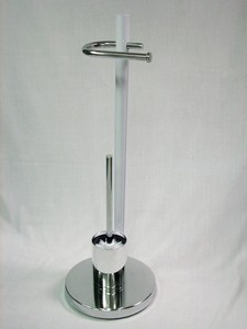 Two- Rail Vertical Round Metal Tube <b>Towel</b> Holder <b>Stand</b> - Product Image 4