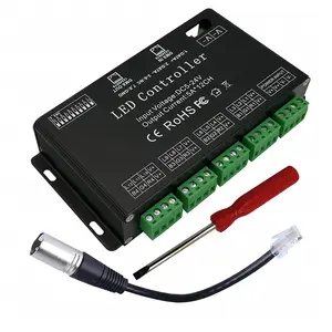 Décodeur DMX512 LED 12 canaux, 60A, contrôleur DMX512, pilote de variateur PWM, pour bande RGB et Module d'éclairage, DC12V-24V