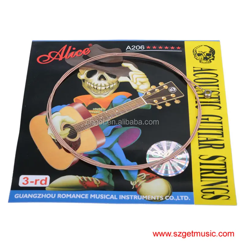 Alice A206SL .024 inch 0.61 mm 3rd G Third Acoustic Guitar Single Stainless Steel String New Encordoamento