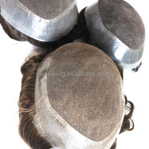 Stock 8*10 Gray <strong>Hair</strong> Lace Around Thin Skin Men <strong>Tupee</strong> - Product Image 5