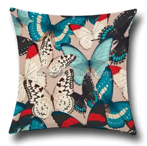 彩色蝴蝶印花靠垫套装饰沙发椅枕套