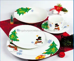 Veweet — vaisselle carrée en porcelaine, service de table en céramique avec impression de père noël