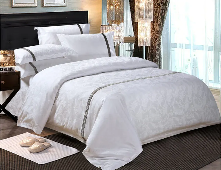 Высококачественное постельное белье для отеля, сатин, жаккардовый комплект пододеяльников для отеля