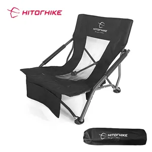 Hitorhike açık kamp çelik sandalye düşük profil katlanır uzanmış plaj sandalyesi