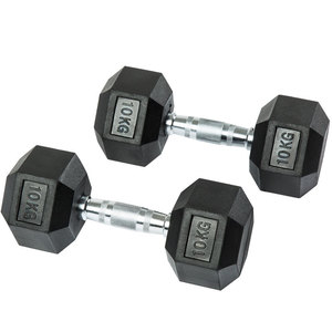 Haltère hexagonal en caoutchouc en acier massif, usine de musculation, vente en gros - Product Image 3