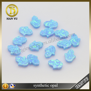 Fascino pietre sintetiche blue <span class=keywords><strong>opal</strong></span> hamsa/mano forma opale perle prezzo - Product Image 1