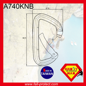 Taiwan 24KN Bent Gate Aluminum Mountain Climbing Carabiner - Product Image 2