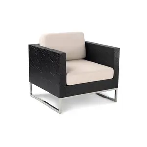 Design moderno soggiorno mobili per la casa per il tempo libero divano set confortevole e base in metallo di bambù poltrona