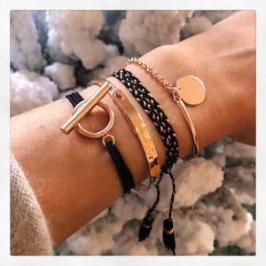 <span class=keywords><strong>Bracciale</strong></span> Minimalista Delicato Inspire Jewelry per <span class=keywords><strong>Donna</strong></span>, Gioiello in Acciaio Inossidabile Placcato Oro, <span class=keywords><strong>Bracciale</strong></span> a Catena Inciso per Uomo - Product Image 4