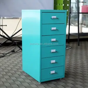 Drawers Chest File Cabinet Metal Coloful Korean Knock Down Helmer Movable 6 Drawer Office Furniture Filing Cabinet