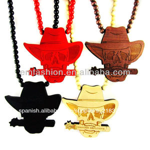 gótico <span class=keywords><strong>2013</strong></span> baratos de hip hop cráneo de buena madera collar de hombres - Product Image 1