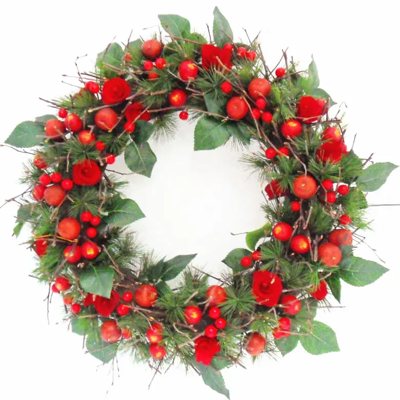 Traditional Decorative Cherry Wreath Door Wreath Christmas Wreath