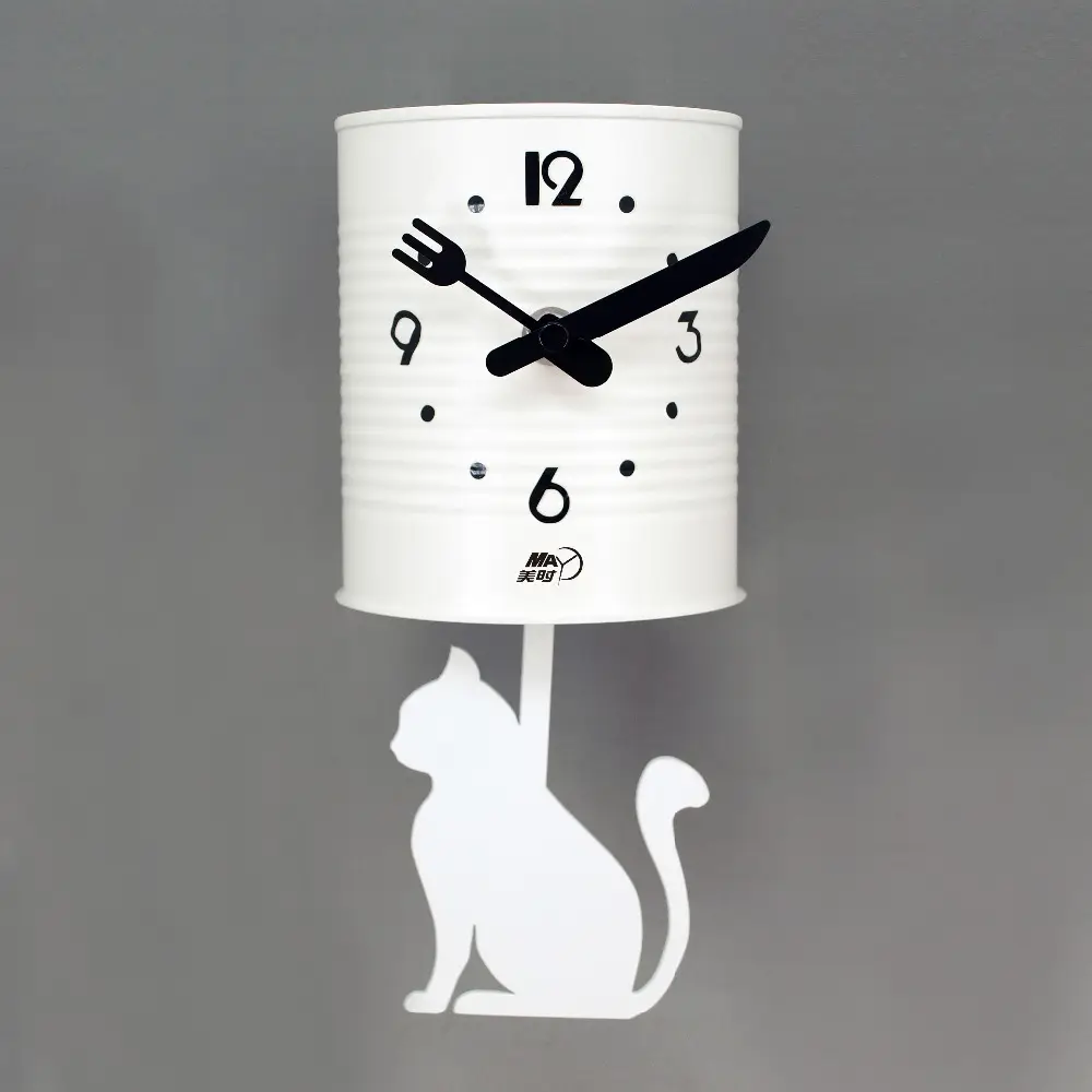 장식 멋진 동물 현대 고양이 진자 수 벽 시계