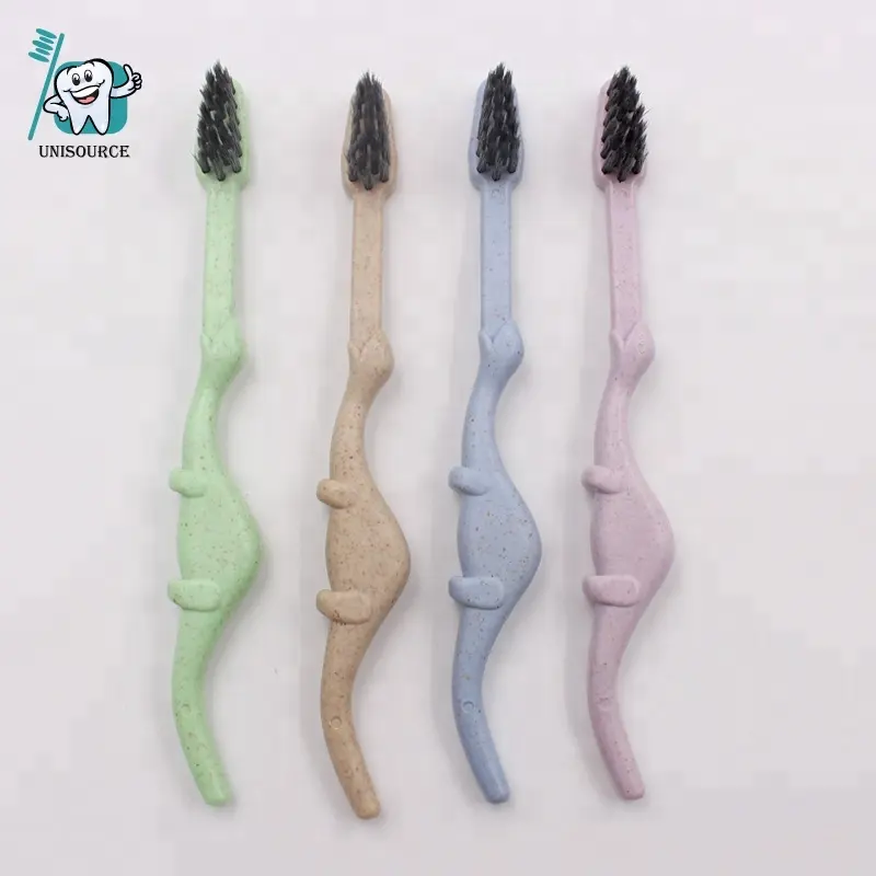 Cartoon dinosaur toothbrush for kids with soft filaments