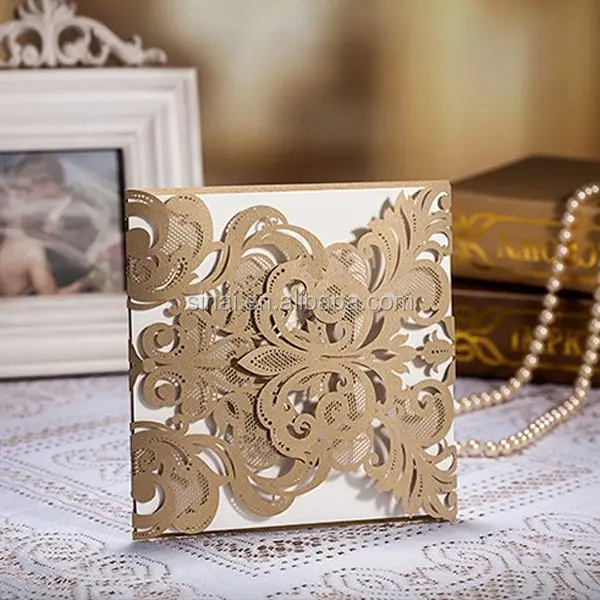 Popular Luxury Customized Card / Personalized Laser Cut Wedding Invitation