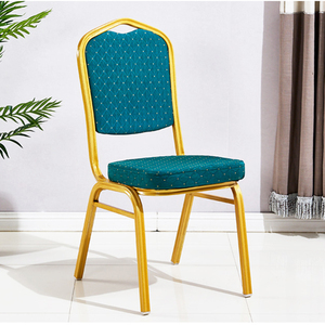 Vente en gros bon marché d'or de chaise de banquet d'hôtel de mariage d'événement en métal aluminium Dubaï de luxe fer moderne meubles contemporains empilables - Product Image 3