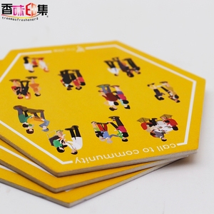 Posavasos Hexagonales Personalizados Marca ZM, Impresión Offset, Estampado en Caliente, Cartón Económico, Papel Absorbente Reciclado, Posavasos <span class=keywords><strong>Promare</strong></span> - Product Image 2