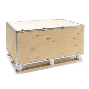 Collapsible Plywood Box, Nailless Foldable Wooden Box For Shipping