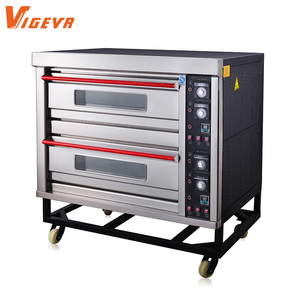 Four à pâtisserie électrique à deux étages et quatre plateaux, homologué CE, pour la cuisson du <span class=keywords><strong>pain</strong></span>, des toasts et des pizzas, équipement de <span class=keywords><strong>boulangerie</strong></span> - Product Image 1