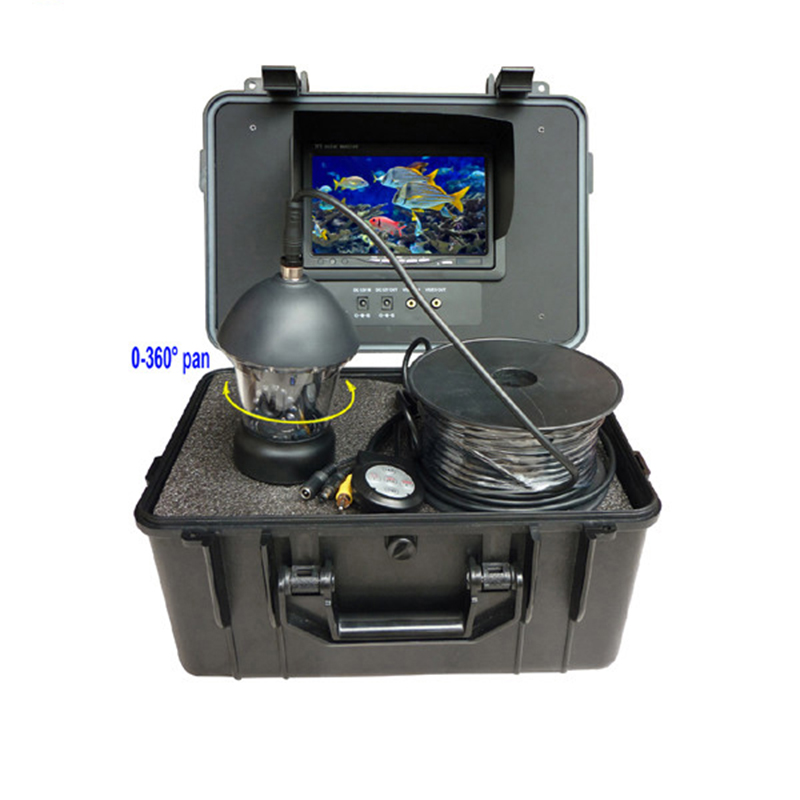 Fish Finder 7-дюймовый монитор для подводной охоты камеры с подсветкой (до 20-ти метров) Глубина 360 панорамирование Вращающийся камеры для льда/по морю/речной рыбалки