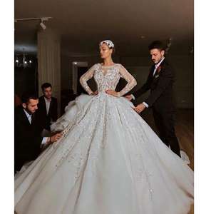 Vendita calda Delle Donne di Lusso Abito di Sfera In Rilievo Abito Da <span class=keywords><strong>Sposa</strong></span> Da <span class=keywords><strong>Sposa</strong></span> - Product Image 4