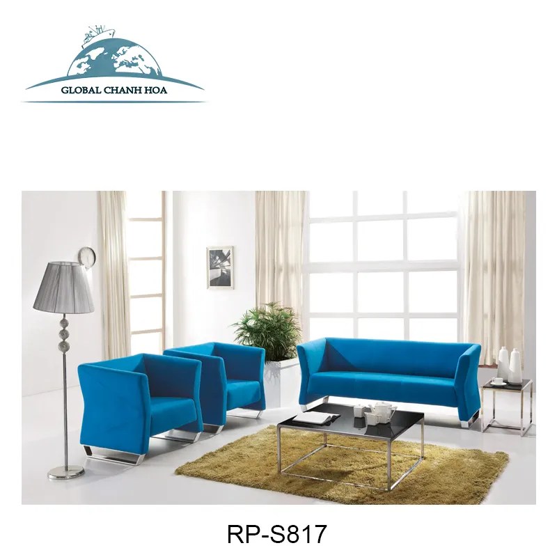 LC2 Sofa Modern Design blue Synthetisch Leer Sectionele Kantoor Sofa Gemaakt in Foshan China