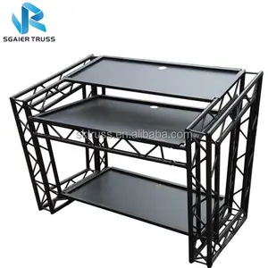 Mesa cuadrada plegable de aluminio para cabina de DJ