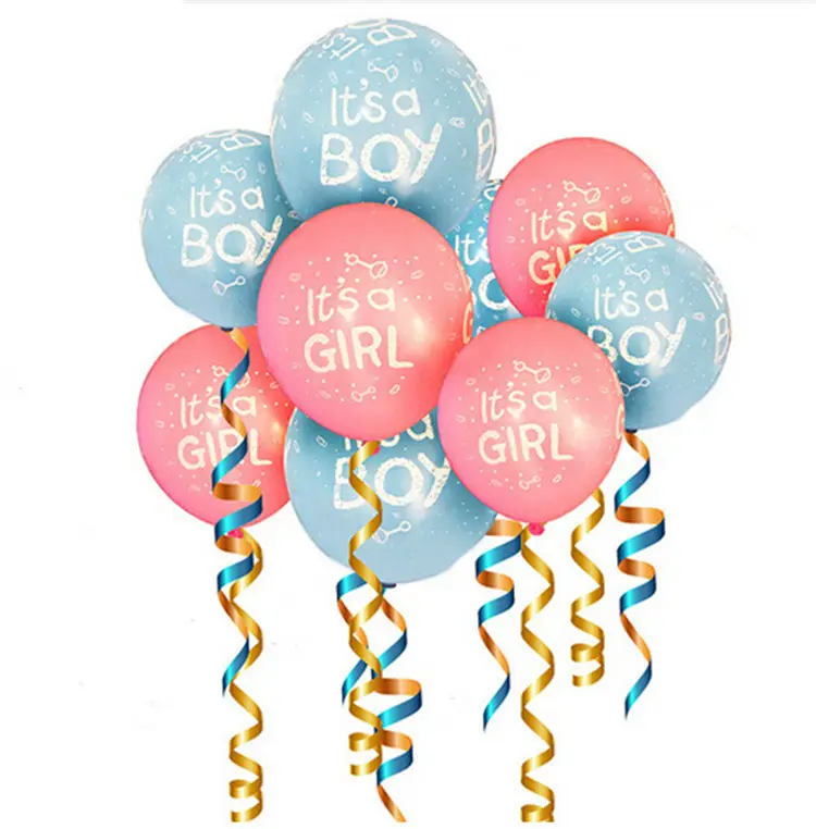 It's A Boy It's A Girl Printed Latex Balloons 12inch 2.8g Helium Balloon Birthday Globos Party Supplies Print Ballon