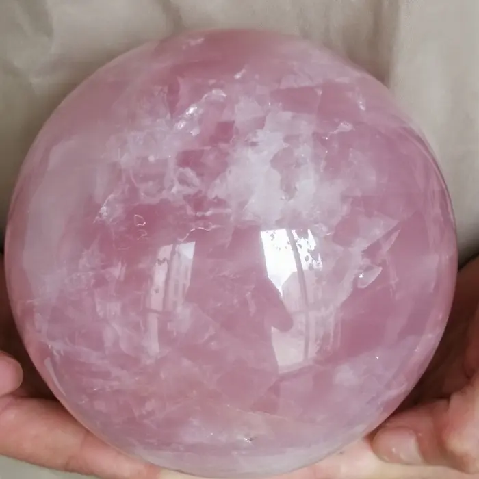 Großhandel Natürliche Rose Quarz Kugeln Ball, Große Günstige Rosa Quarz Kristall Kugeln