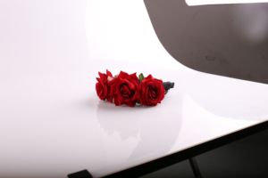 Serre-tête en tissu fleuri pour fête d'Halloween, couronne de roses, accessoires de cheveux pour costumes de cosplay d'Halloween, coiffe Jour des Morts - Product Image 5