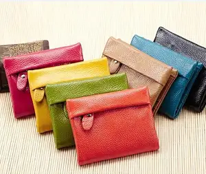 New Custom Credit Card Holders Genuine Leather Wallet Women