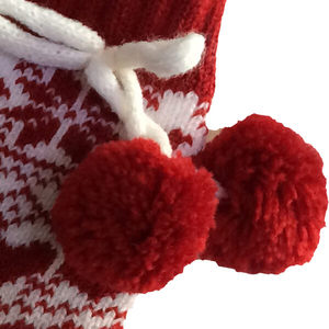 Women's Nordic Winter Jacquard Crew Slipper <strong>Socks</strong>-Eco-Friendly Anti-Bacterial Anti-Slip Thermal Knit Cuff Pom Poms for Daily Use - Product Image 3