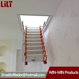 Hogar escalera de aluminio escalera telescópica, espesa <span class=keywords><strong>el</strong></span> ático escaleras - Product Image 1