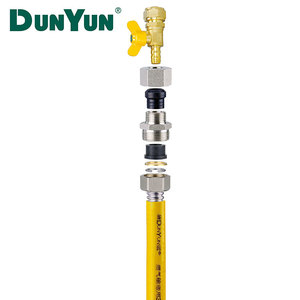 Zhejiang Fábrica Ondulado 304 Aço Inoxidável Tubing Fole Conector Porca Fêmea para Saco De Gás Natural Embalado