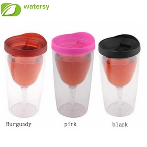 Nuevos productos calientes <span class=keywords><strong>10</strong></span> oz doble pared acrílico vino vaso de vidrio acrílico vasos de vino Copa - Product Image 2