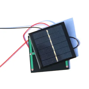 BUHESHUI 0.6W 3V 200MA Polycrystalline Mini Solar Cell Solar Panel 15CM Cable Wire for DIY kit, Home Use Charger 65*65MM